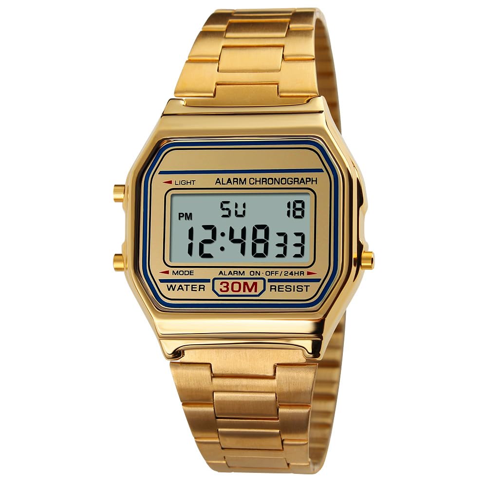 VIGOROSO Vintage Waterproof Digital Watches for Men Wrist - Product Imagery