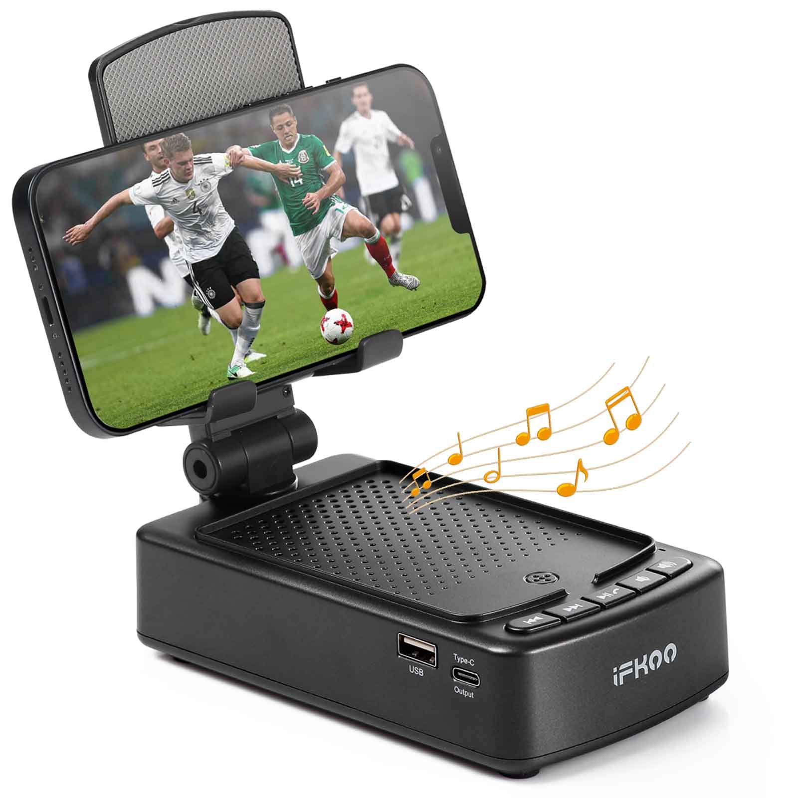 iFkoo Gifts for Men Women, Phone Stand with Bluetooth Speaker BT5.3, G - View 1