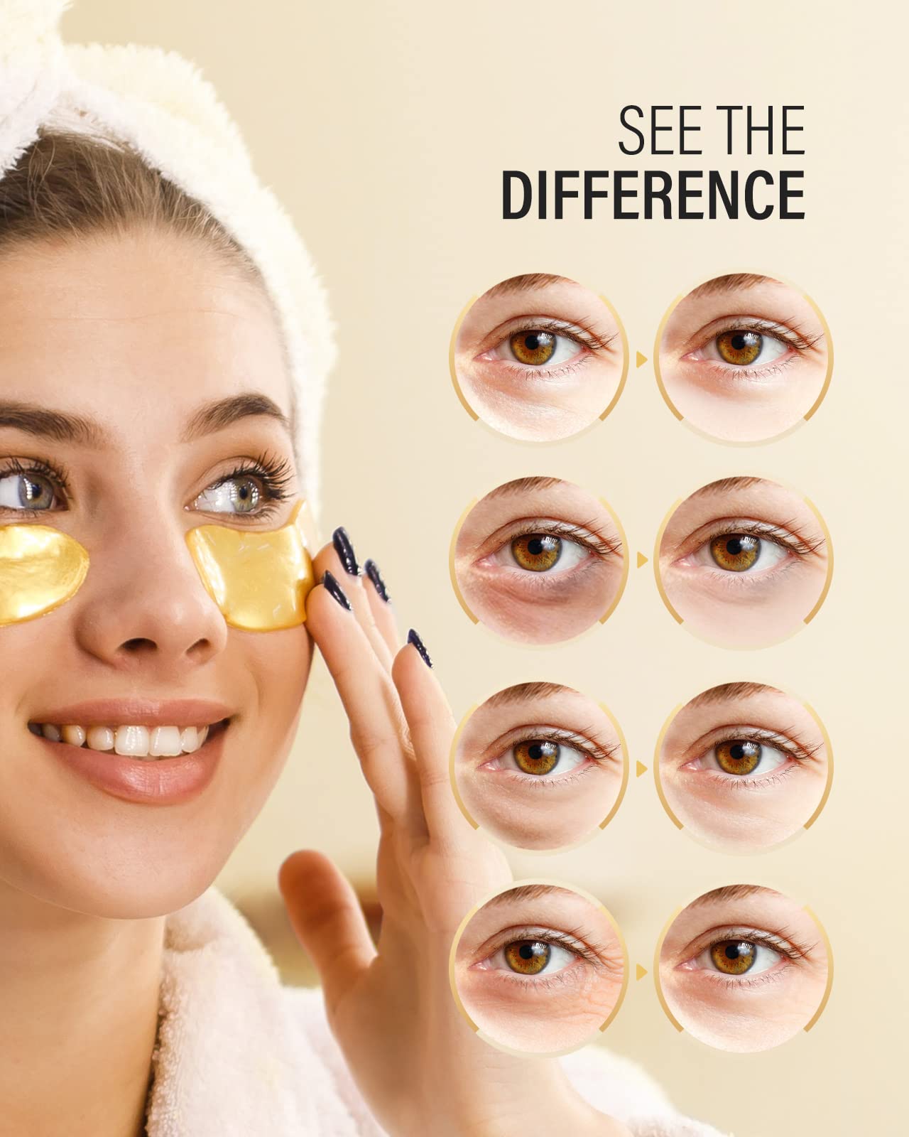 Maskiss 24k Gold Under Eye Patches  , eye mask, Collagen Skin Care Pro - View 6
