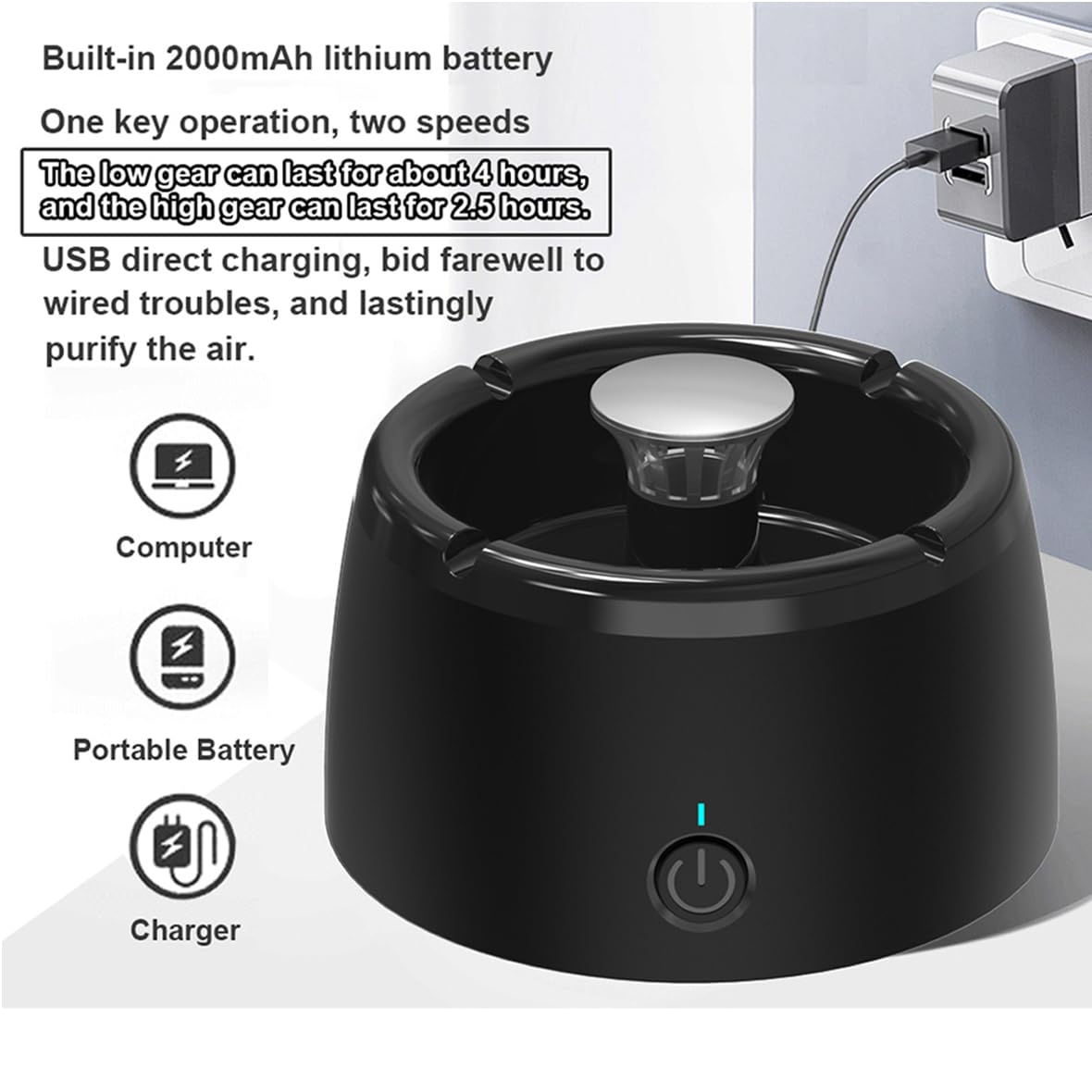 Smokeless Ashtray Smoke Removing Ash Tray Multifunctional 2 - AJINIEHJ Official Imagery - 7