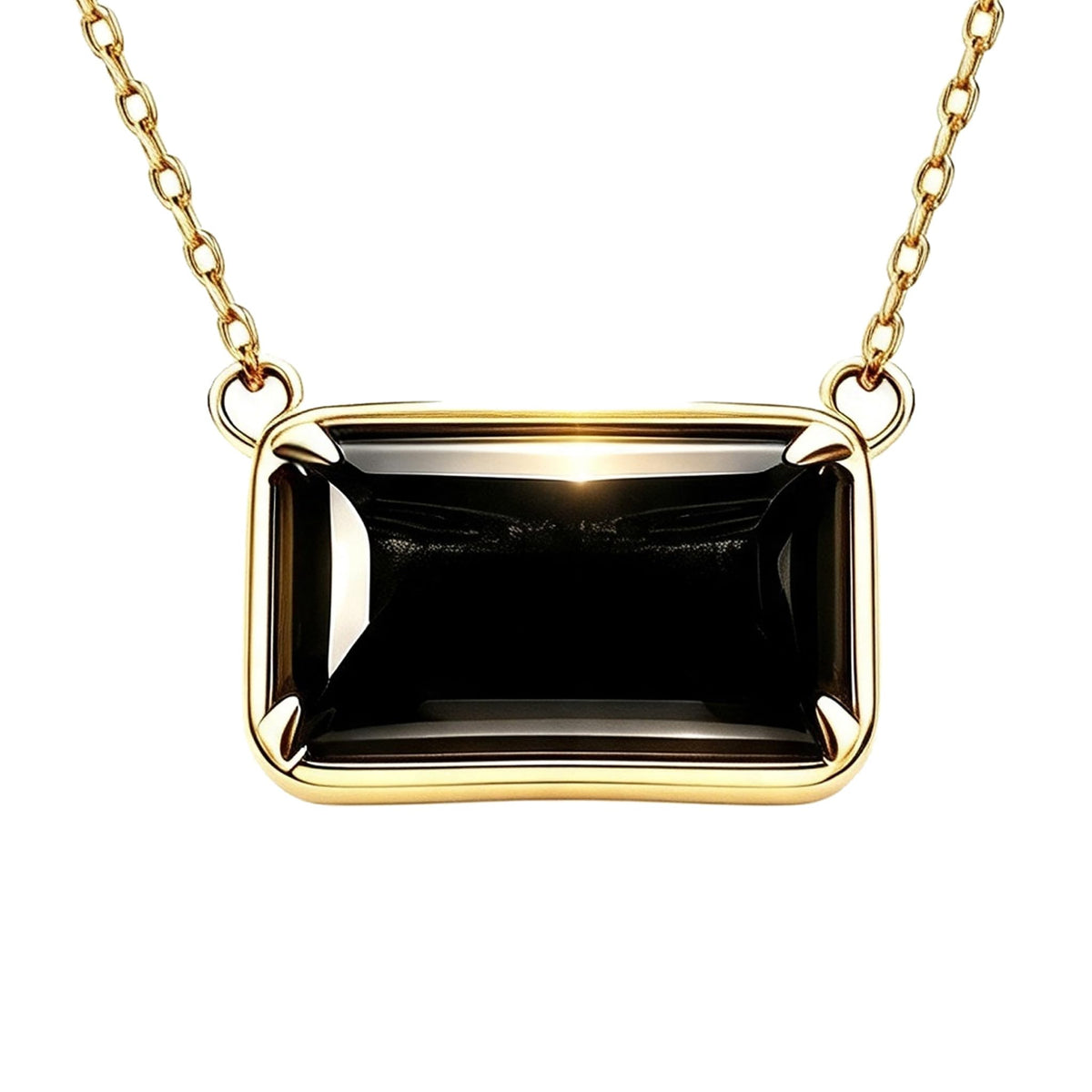 Dainty Gold Rectangle Cushion Pendant Necklaces for Women - mdaeio Official Imagery - 8