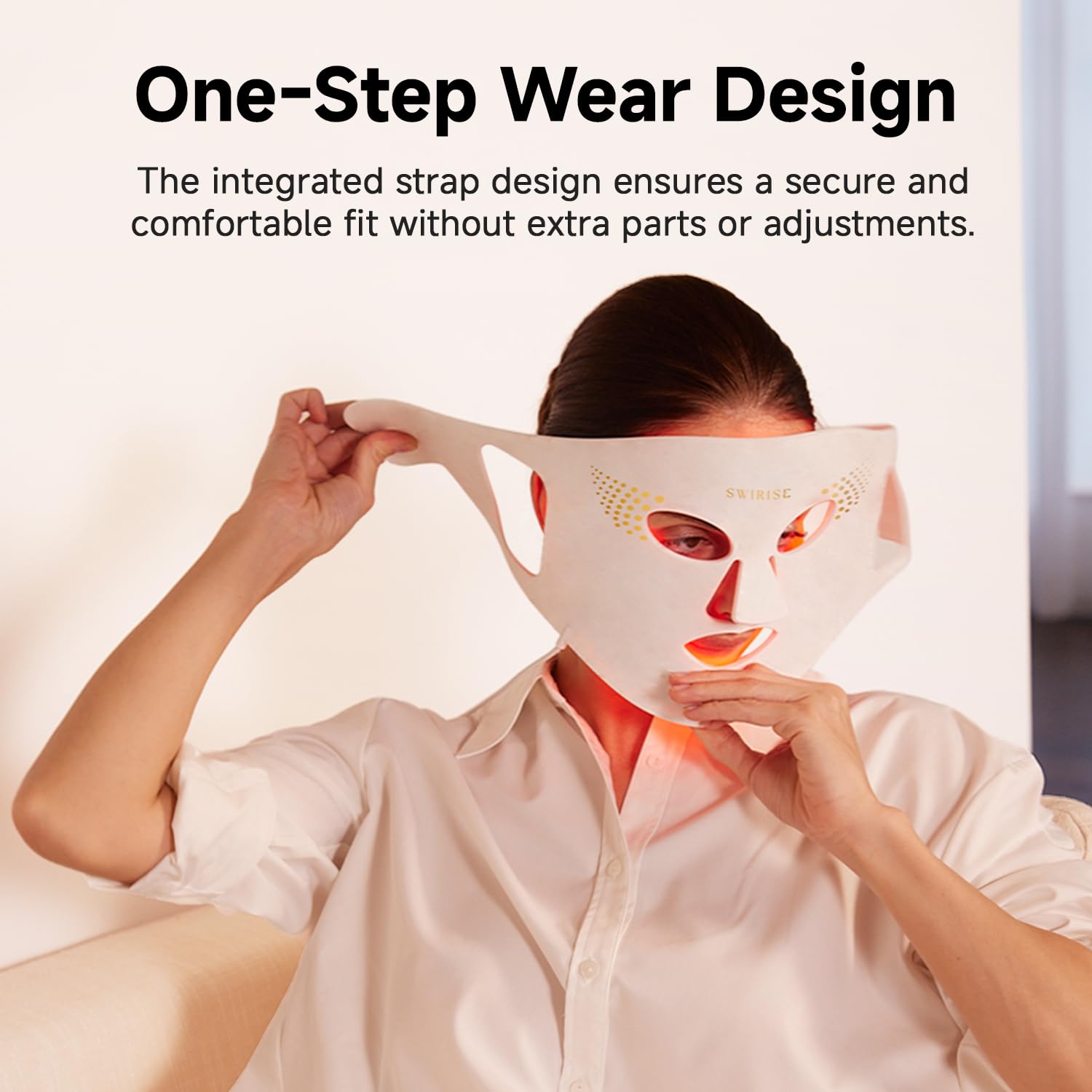 Red Light Therapy for Face &amp; Neck，Red Light Face Mask with 4 - SWIRISE