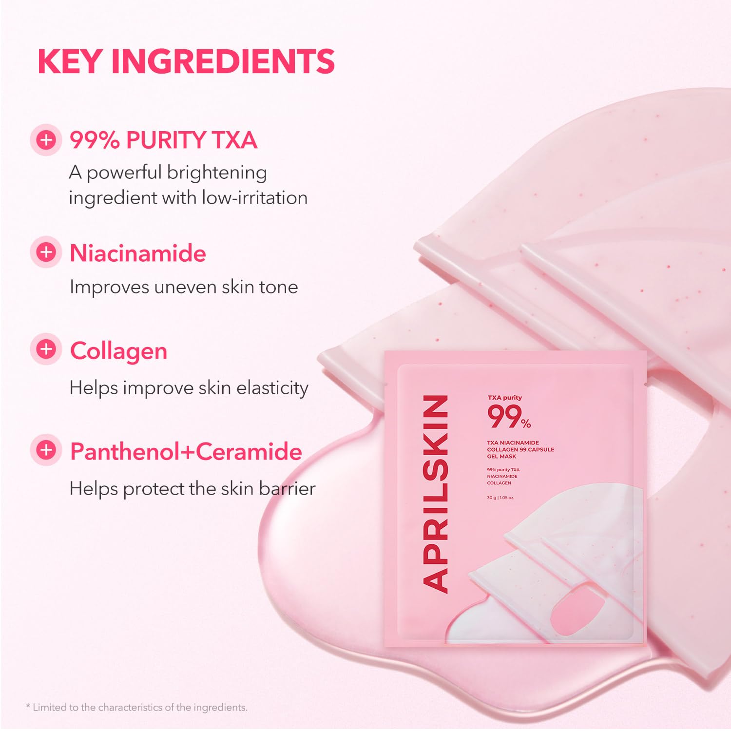 APRILSKIN TXA Pink Capsule Gel Mask 4EA - APRILSKIN