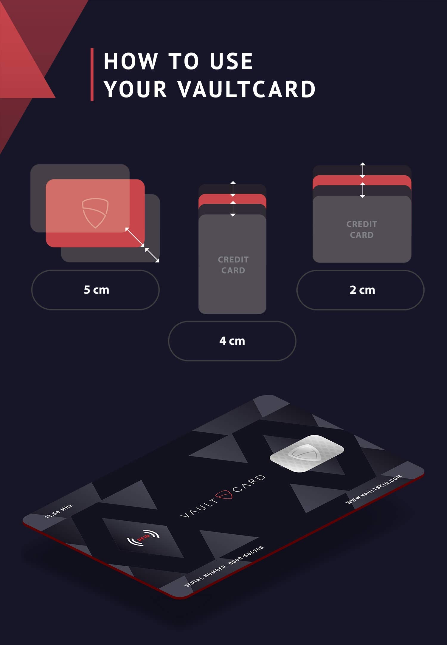 Vaultskin VAULTCARD RFID Blocking Card, NFC Jamming, Protects Wallet and Passpor - Vaultskin Official Product View 5