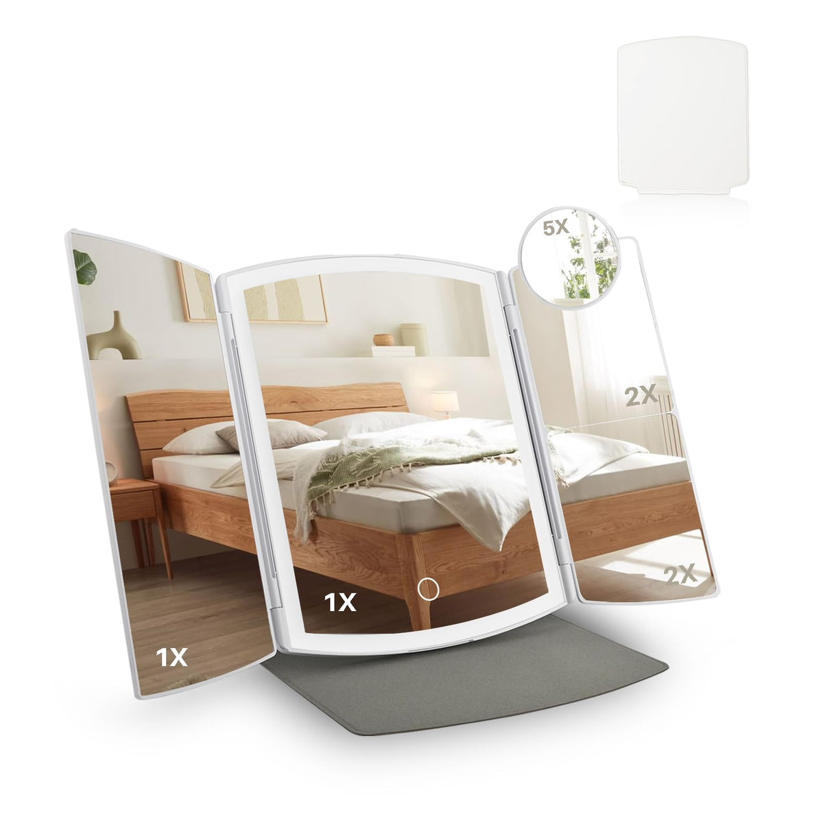 Makeup Mirror Vanity Mirror with Lights 2X 5X Snow White - WIZCHARK Official Imagery - 1