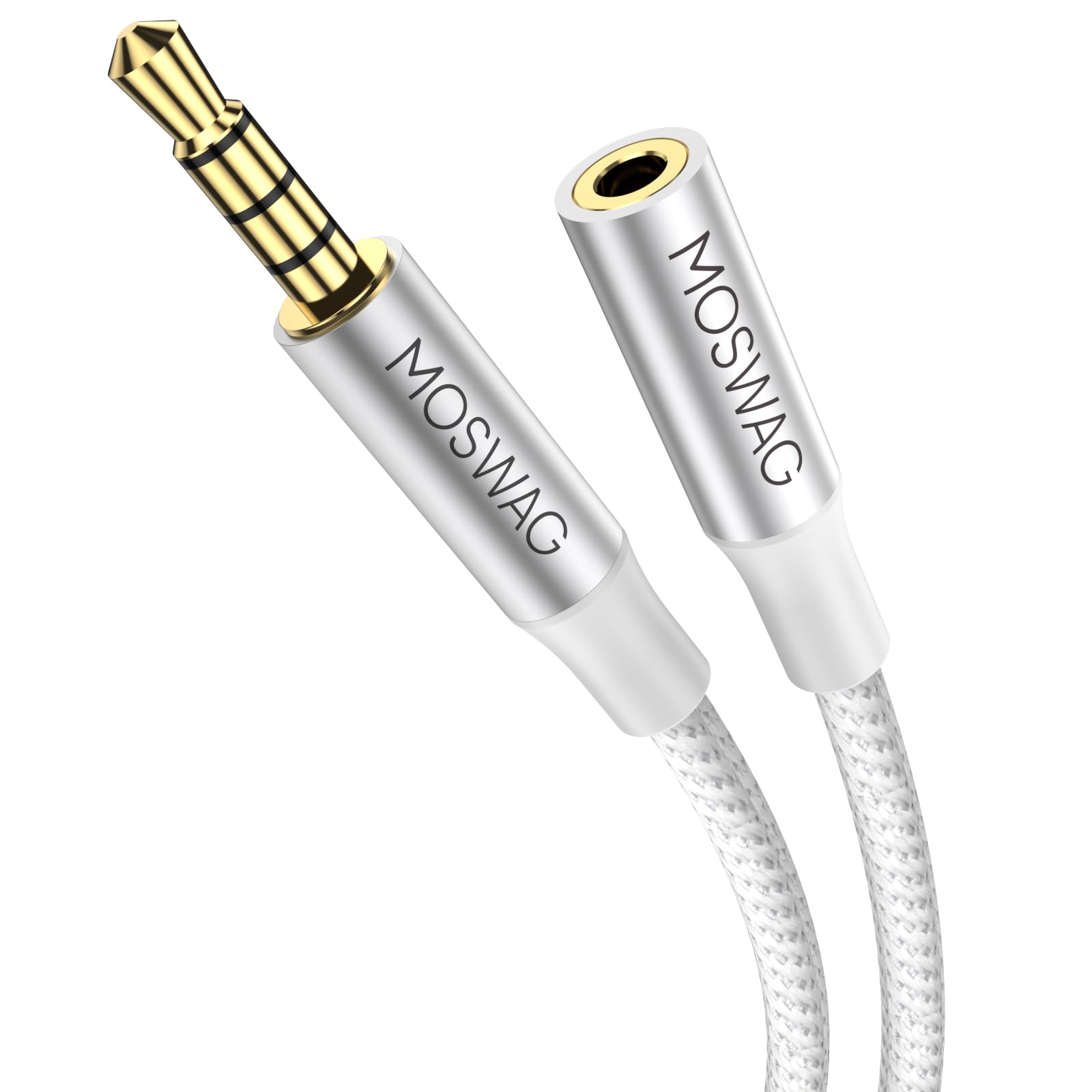 MOSWAG 6.6FT 3.5mm Male to Female Extension Cable with Microphone by MOSWAG - Angle View 9