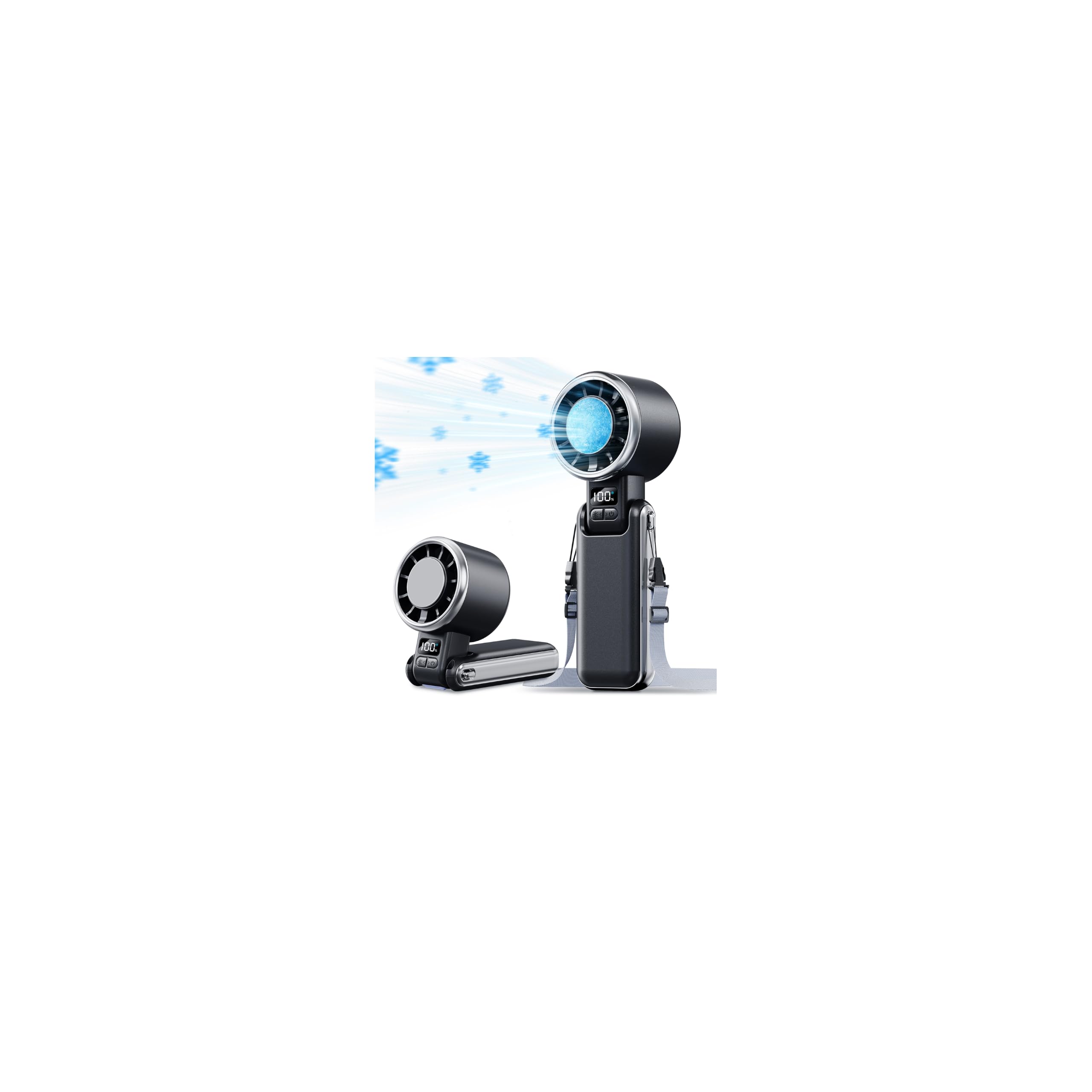 SHEWIND Portable Handheld Fan with Ice Cooling-5 Gear High Speed Turbo - View 1