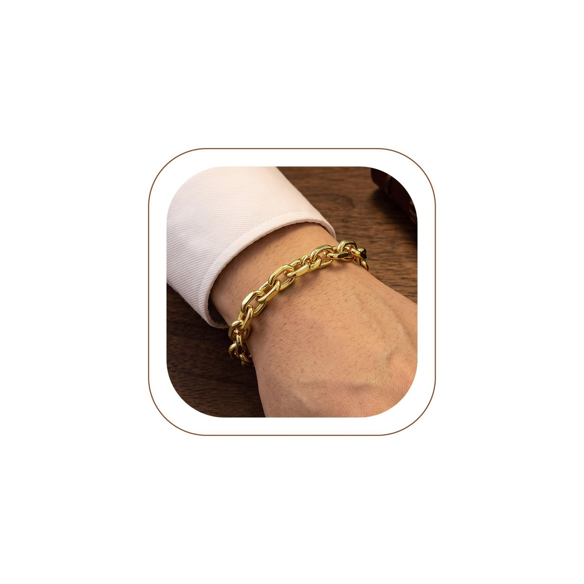 ChainsHouse Stainless Steel Cable Chain Link Bracelet for - ChainsHouse Official Imagery - 4