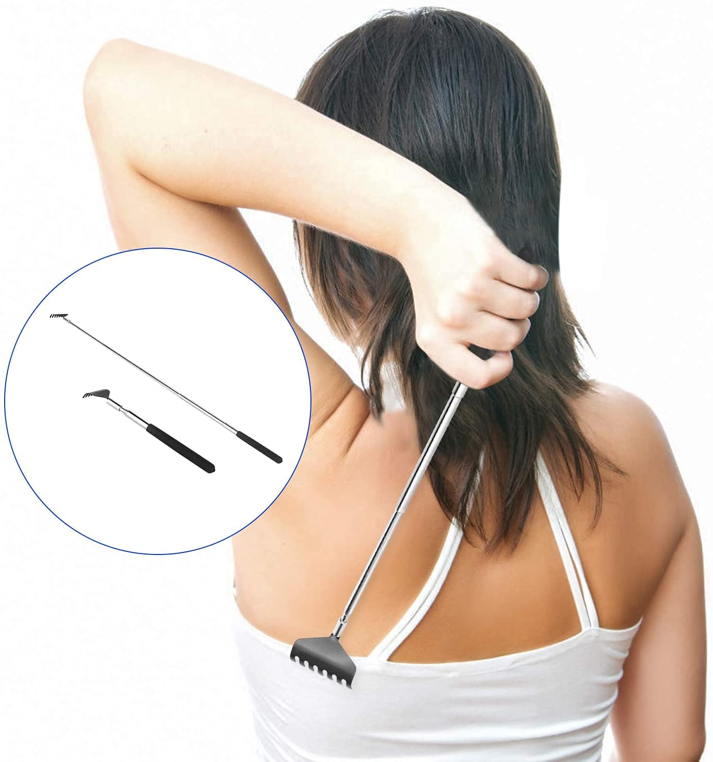 Kuvvfe 2 Pack Extendable Back Scratcher, Stainless Steel Telescoping S - View 8
