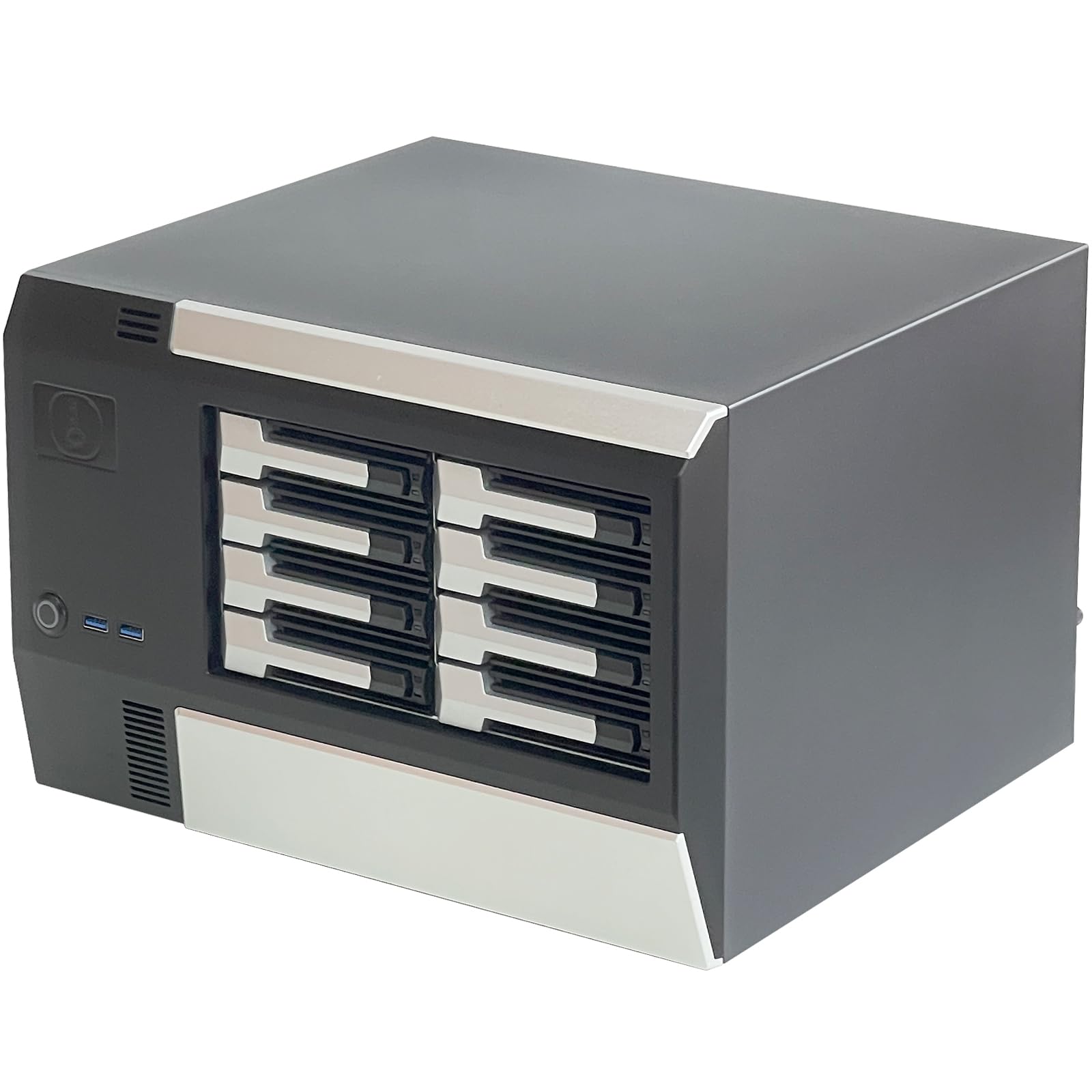Generic ZhenLoong-X86 8 Bay NAS case Server Storage Chassis Hard Disk Drive hot-swap 12Gb backbplane SFF8643 Interface Support MATX/ITX MB/USB3.0 * 2 Come with PCIe X4 8 SATA Expansion Card