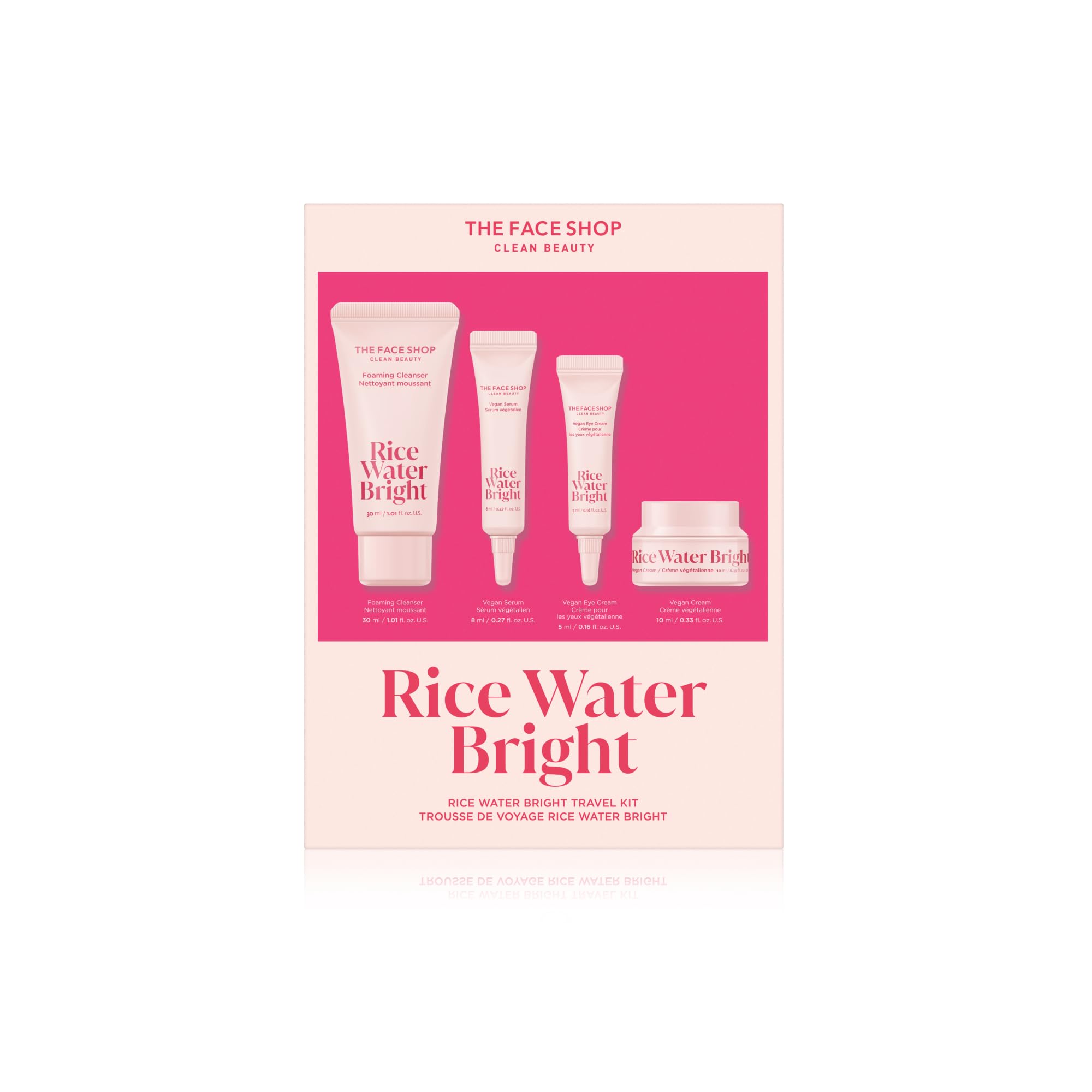 The Face Shop Rice Water Bright Travel Kit, Korean Skin Care Set - The Face Shop