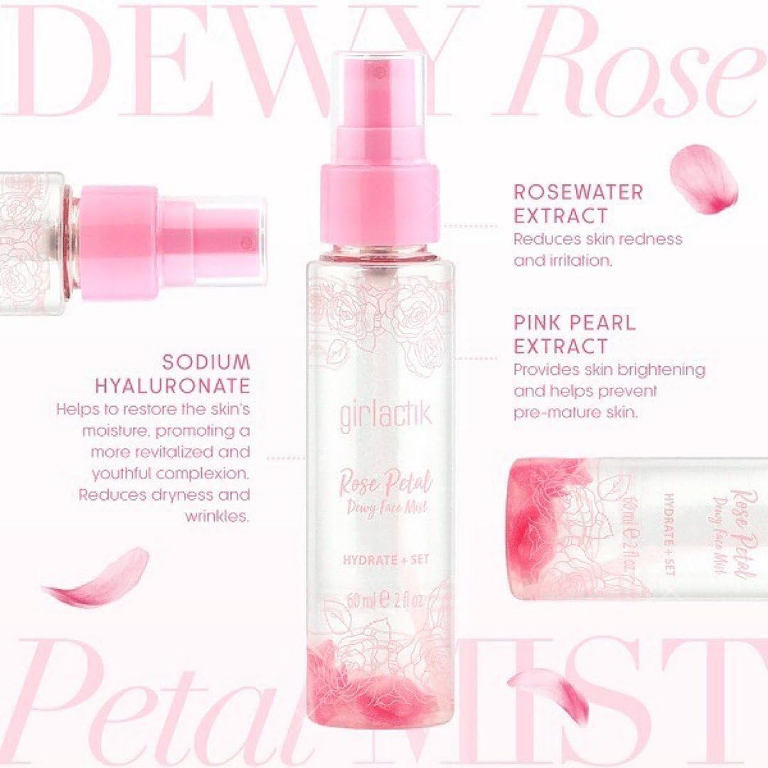 Girlactik Rose Petal Dewy Face Mist Hydrating Facial Spray - Girlactik Official Imagery - 7