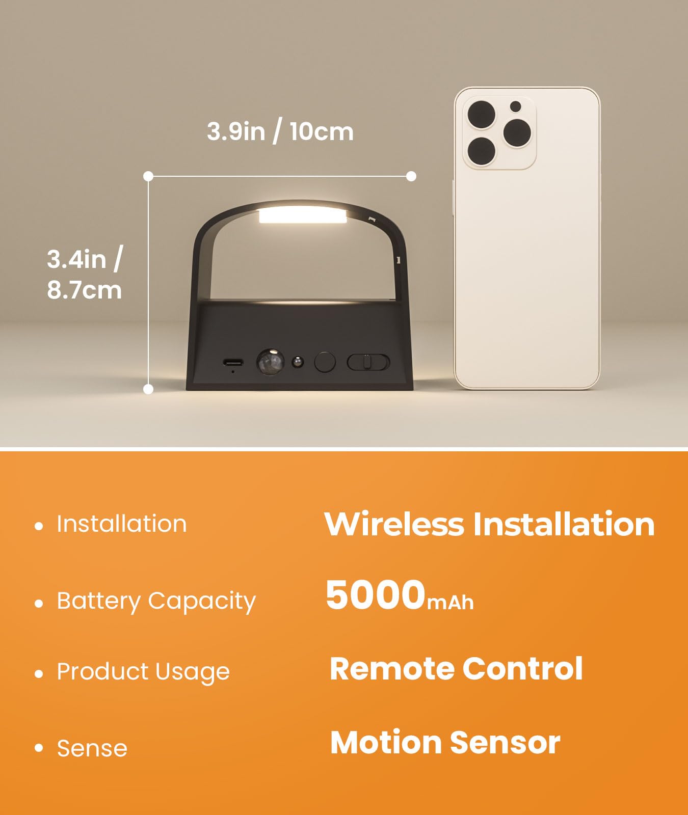 FULEN Motion Sensor Wall Light with Remote Control 3 Colors Wirel - FULEN Official Product View 2