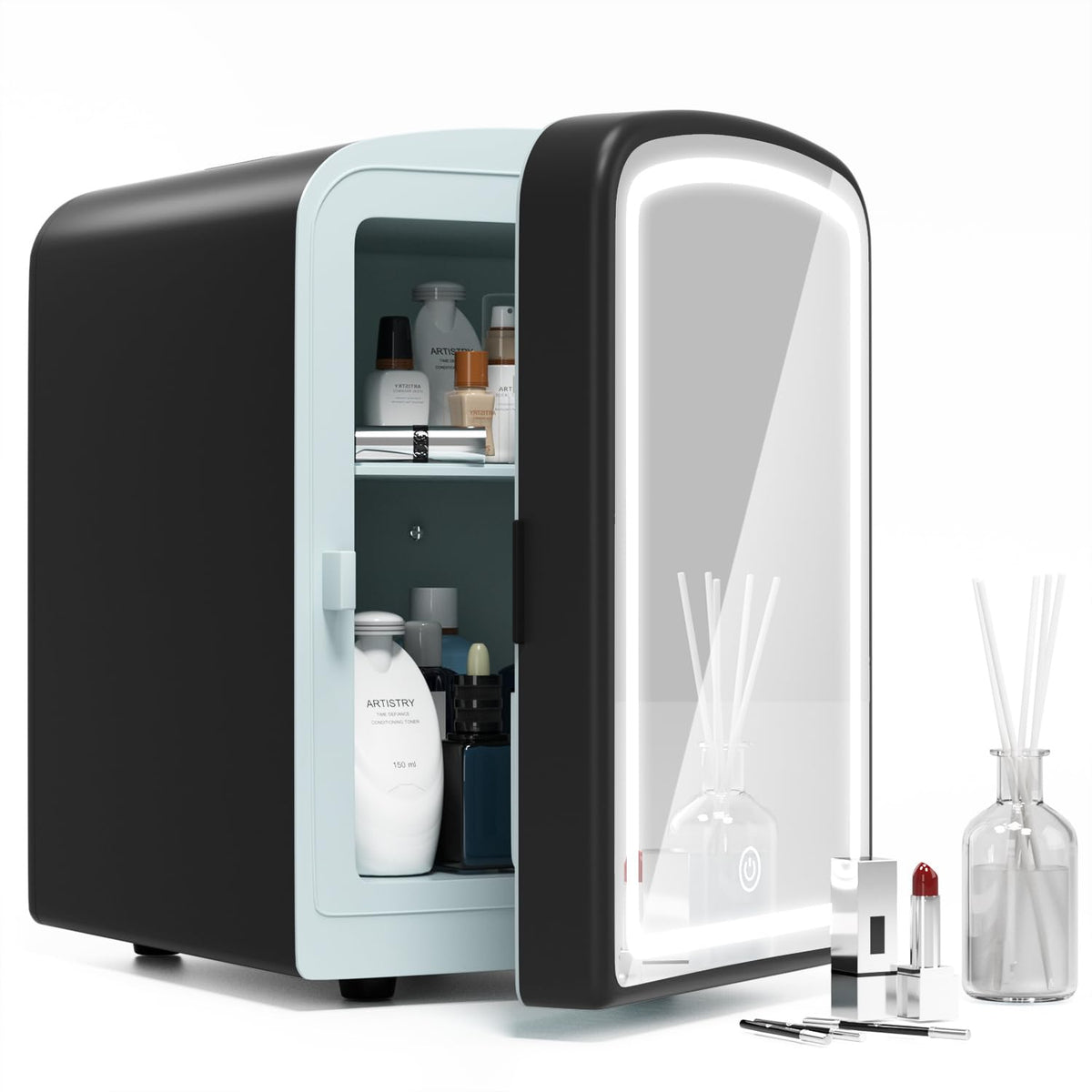 4L Mini Skincare Fridge with Dimmable LED Mirror Portable - COYCYQI Official Imagery - 2