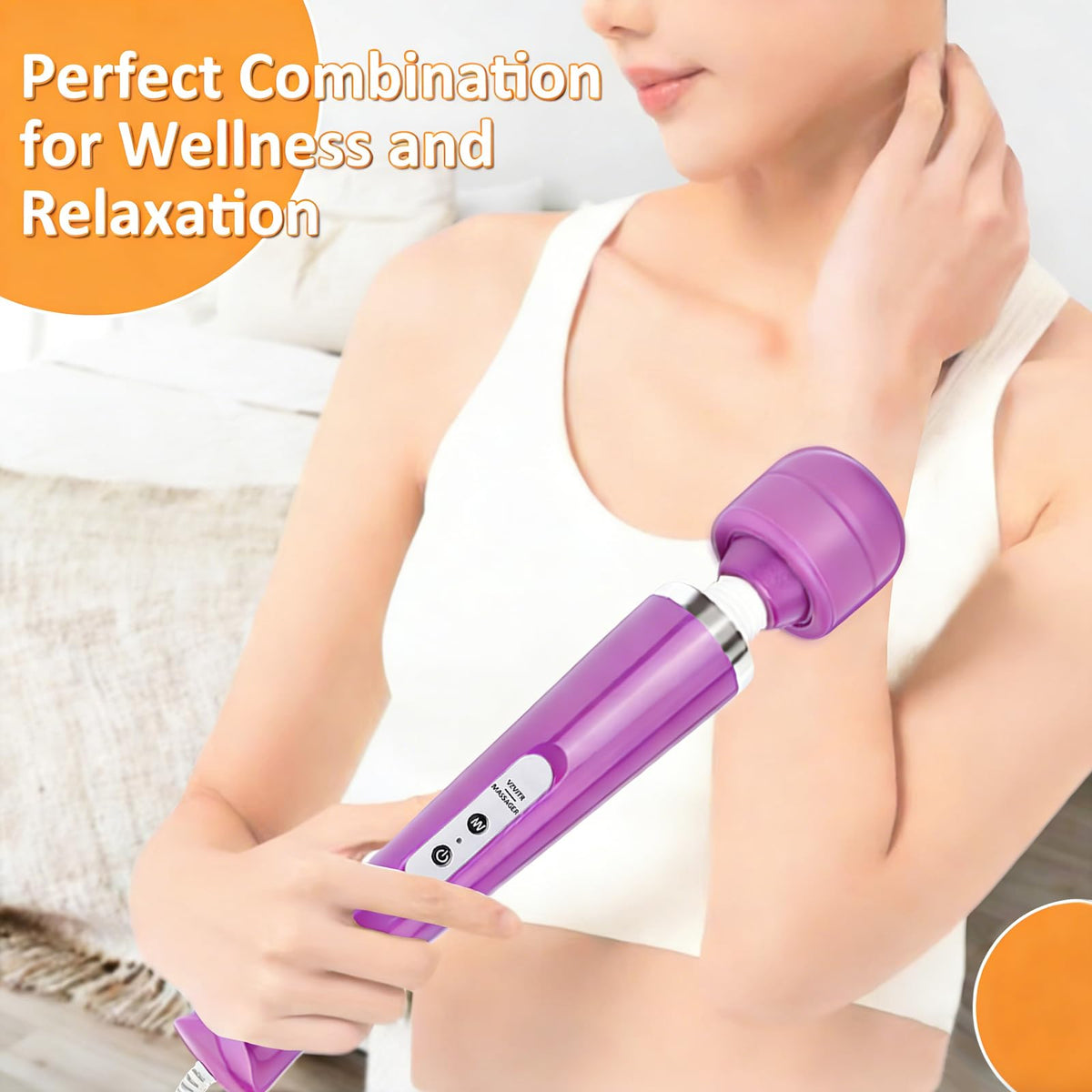 Handheld Electric Back Massager 10 Speed Wired Deep Tissue - VZVJTR Official Imagery - 5