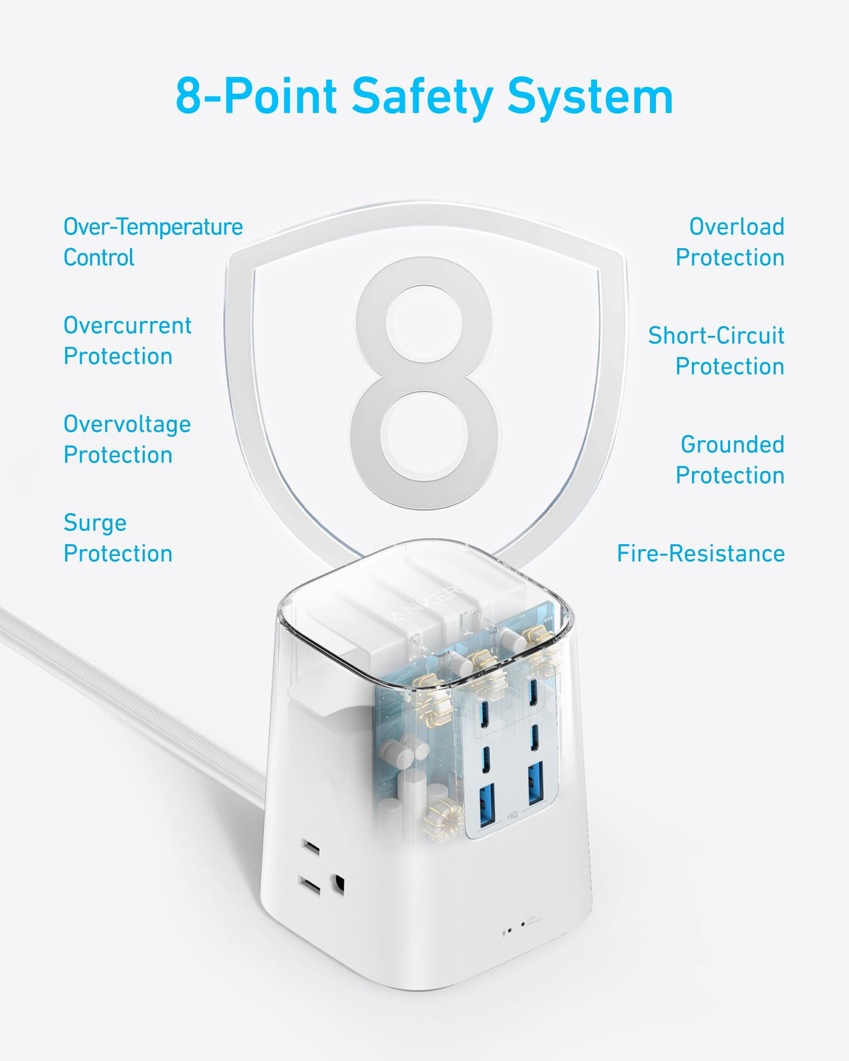 Anker Desktop Charger 9 in 1 Power Strip with 300J Surge - Anker Official Imagery - 5