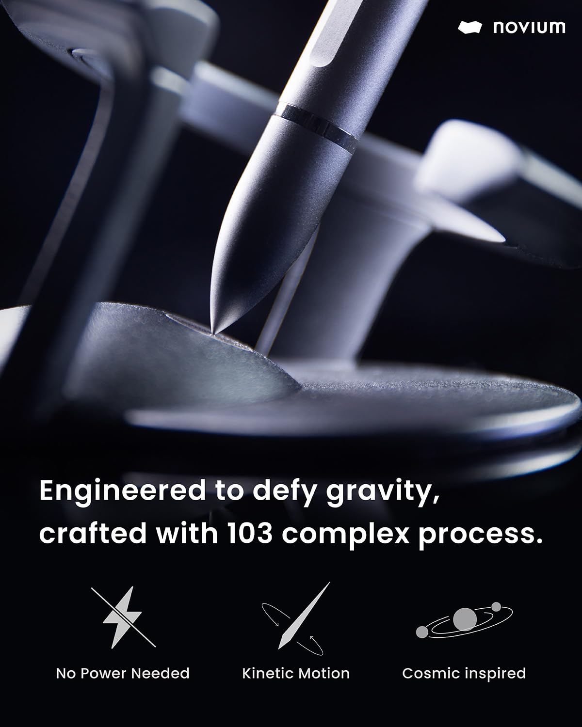 novium Hoverpen Interstellar - Space Black, Ballpoint Pen by novium - Angle View 3
