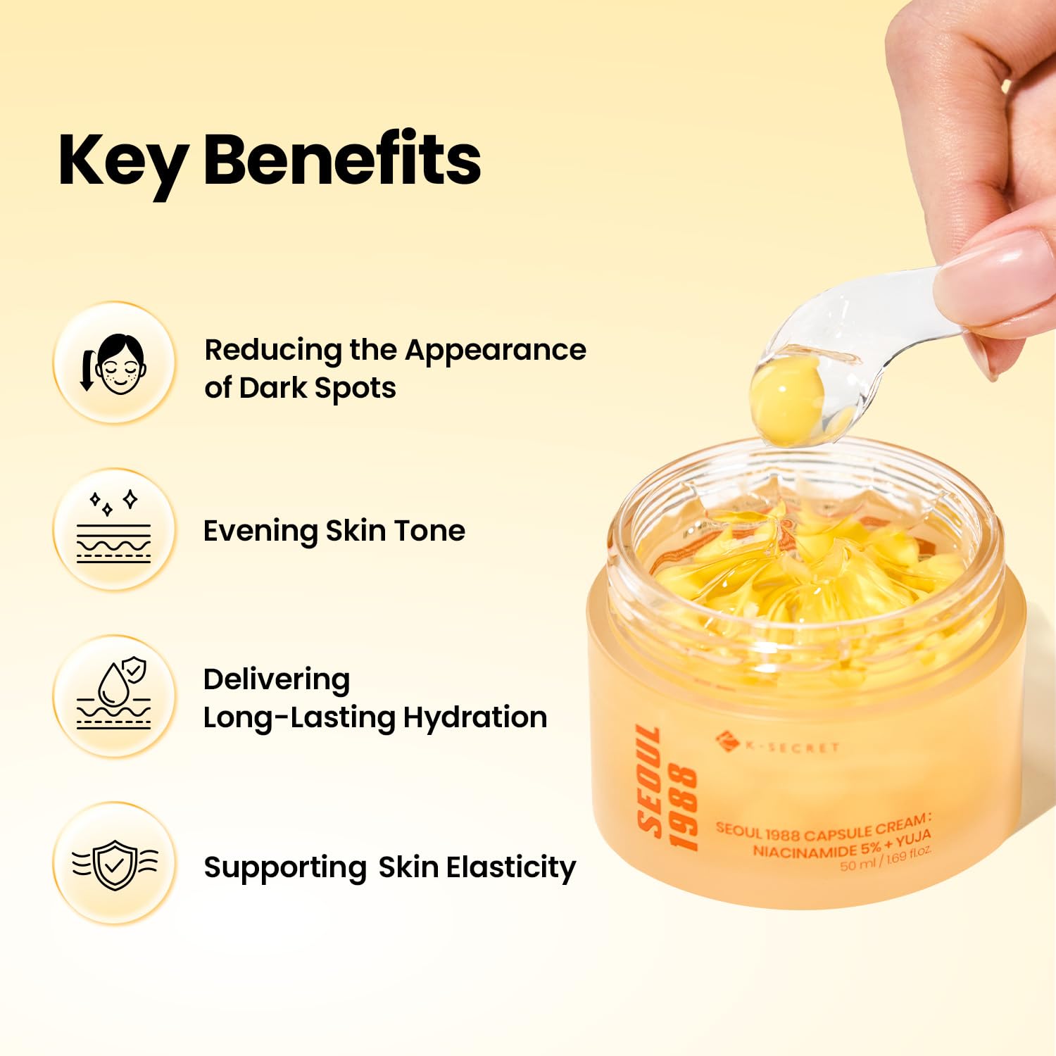 K-SECRET SEOUL1988 Niacinamide 5% Capsule Cream for Dull Skin, 1.69 fl oz - K-SECRET Official Product View 4