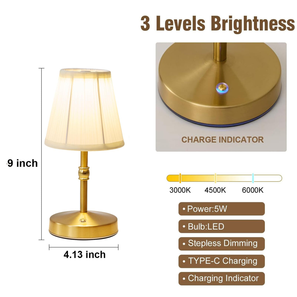5w Led Cordless Mini Lamps 3000 mah Battery Operated Lamp 3 - KPSHINE Official Imagery - 6