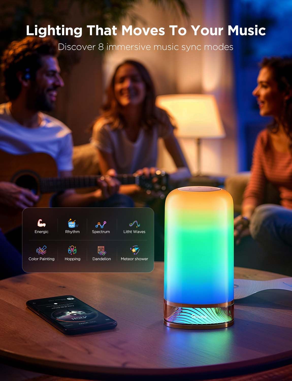 Govee RGBIC Smart Table Lamp 2 Touch Bedside Small Table - Premium Selection Official Imagery - 6