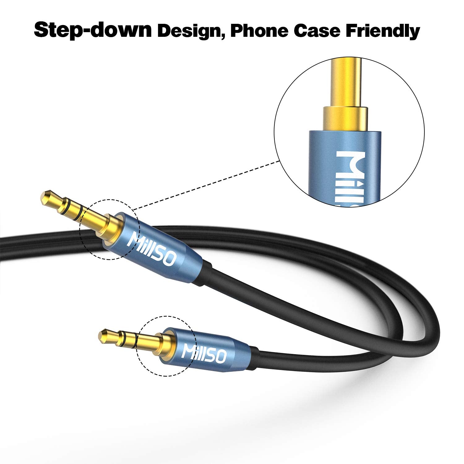MillSO Audio Splitter 8 Feet 3.5mm Male to 2 Male Audio Splitter by MillSO - Angle View 8