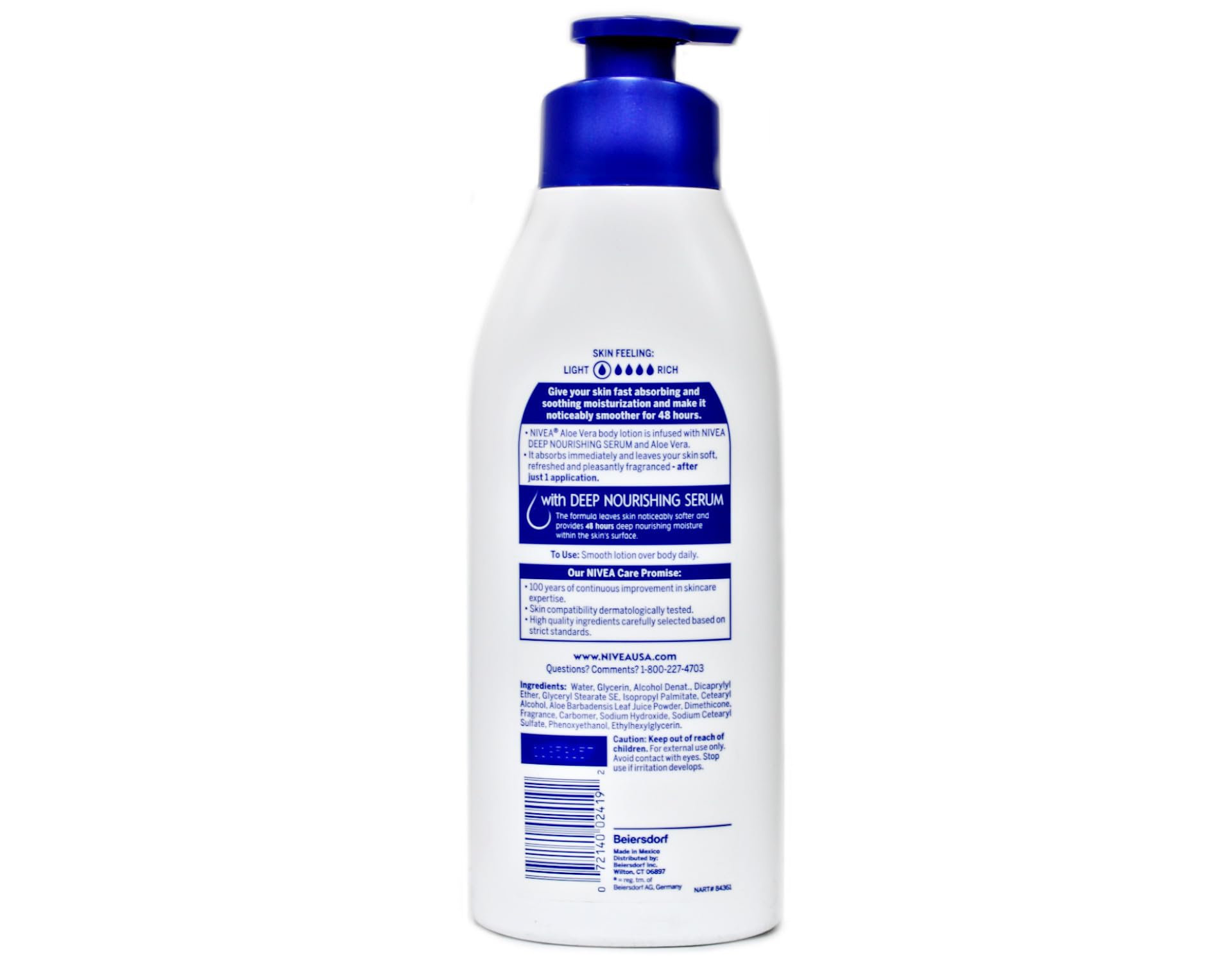 NIVEA Lotion Aloe Vera 48 Hour Pump, 16.9 Ounce