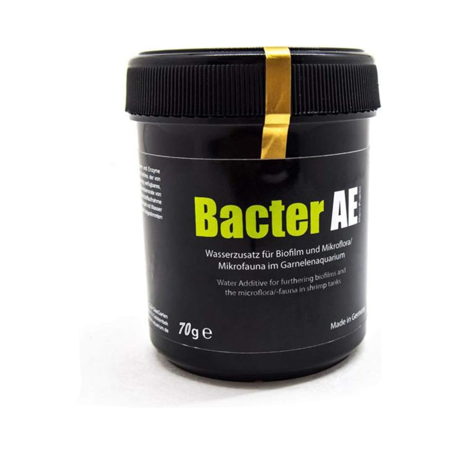 GlasGarten Bacter AE Shrimp fish food for live freshwater shrimp, 70g, from GOODGROWLIES, showing packaging with shrimp illustration