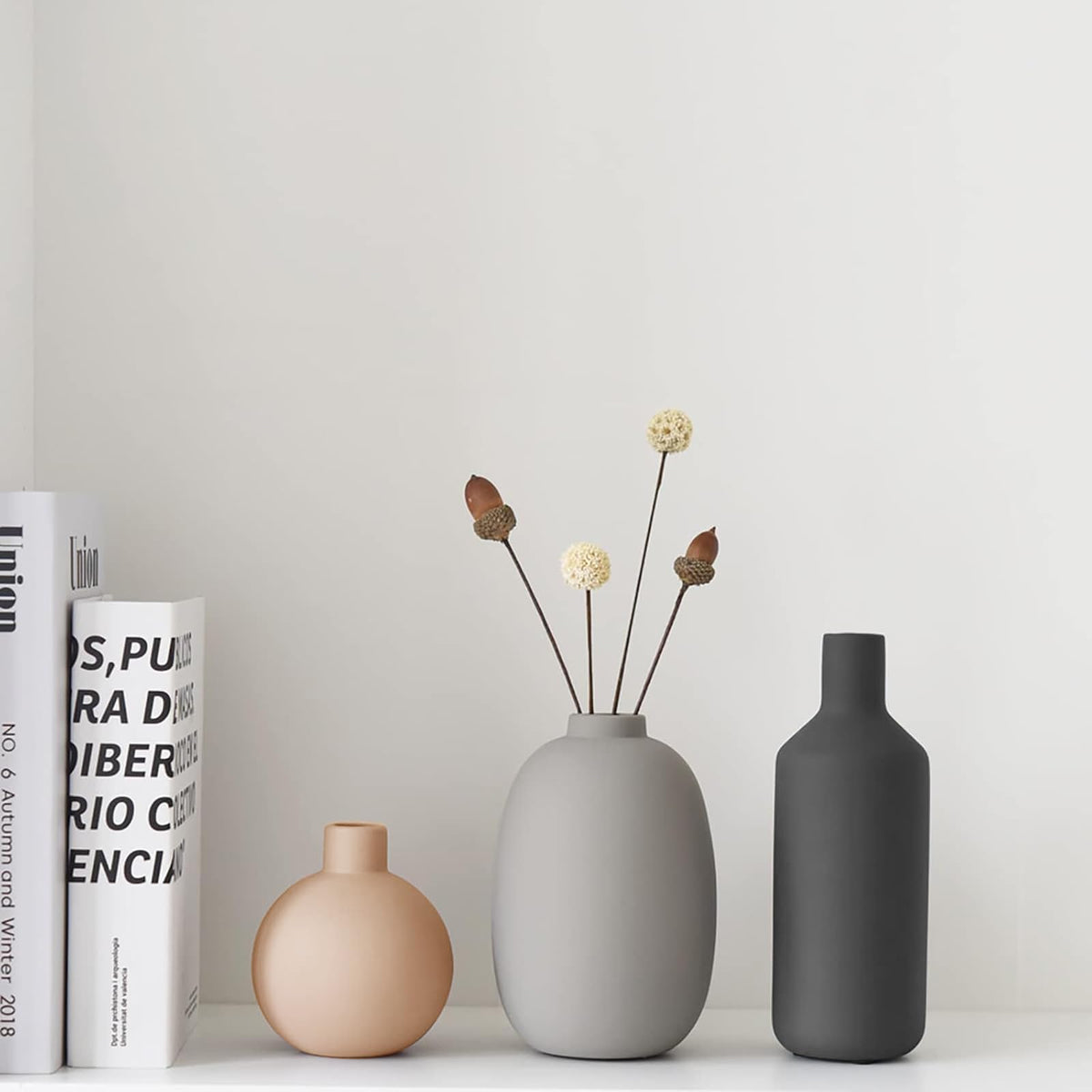 Smiletag Ceramic Modern Farmhouse Vase Neutral Small for - Smiletag Official Imagery - 6