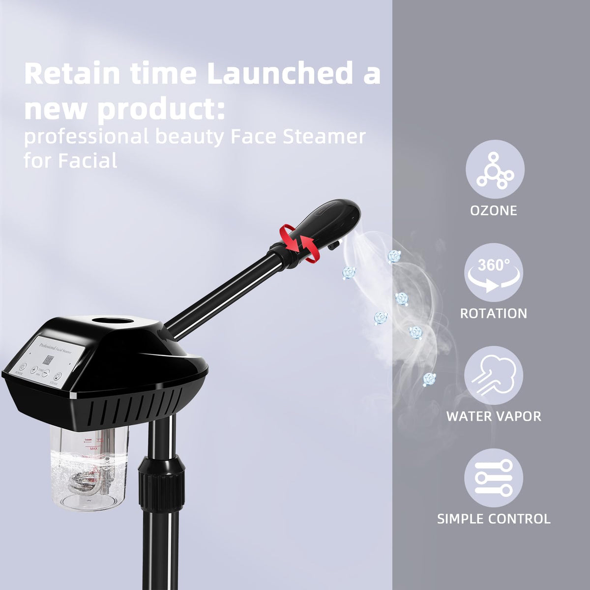 Retain Time Adjustable Height Facial Steame for Home Beauty - Retain Time Official Imagery - 3