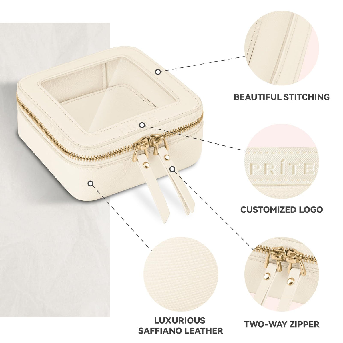 Prite Clear Makeup Bag Small Travel Cosmetic Case Toiletry - Prite Official Imagery - 5