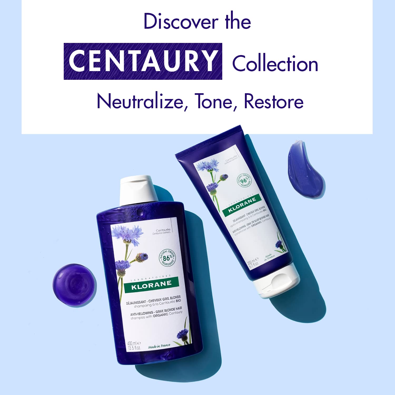 Klorane Purple Anti-Yellowing Conditioner with Centaury