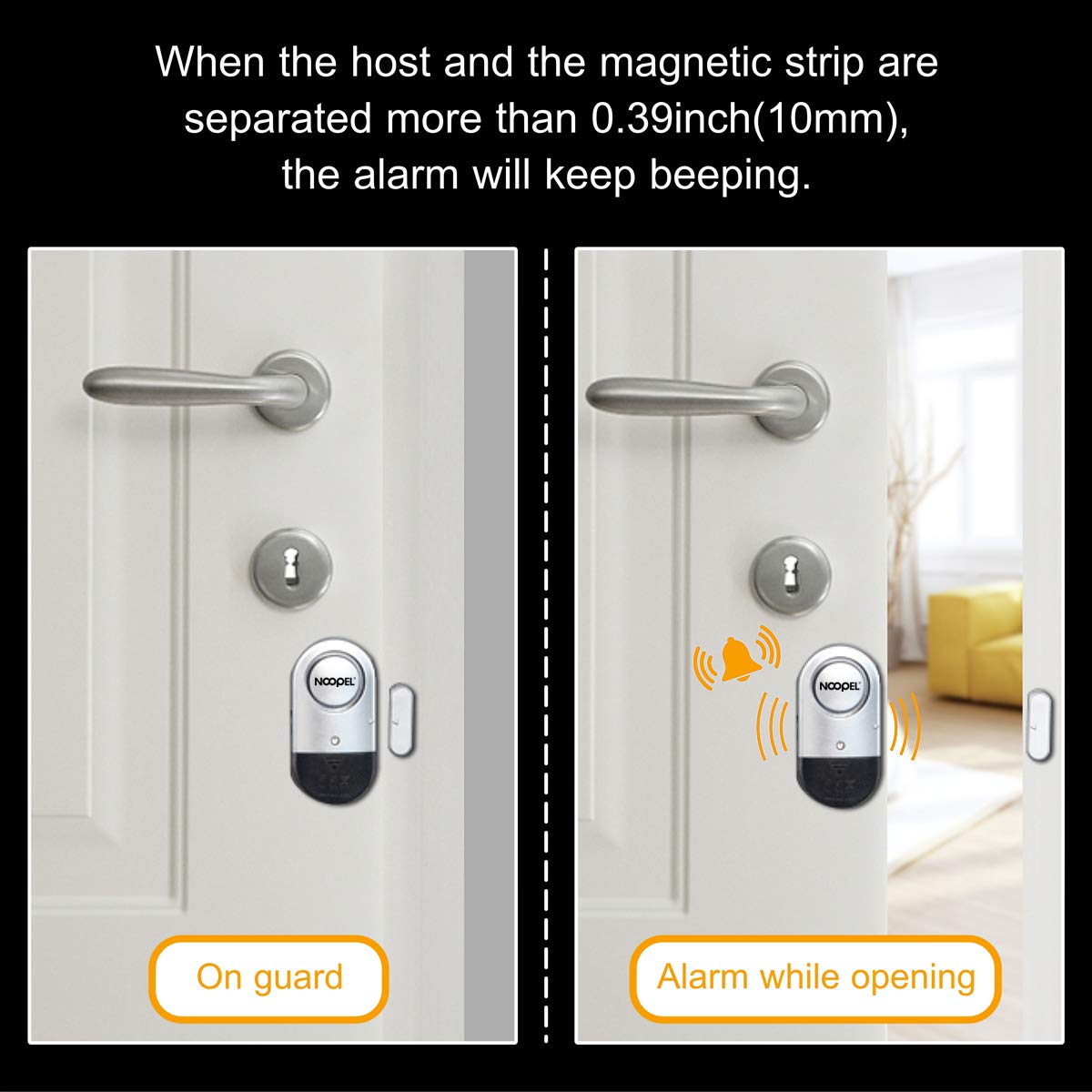 Noopel 120dB Door & Window Alarm for Kids Safety – 4 Pack