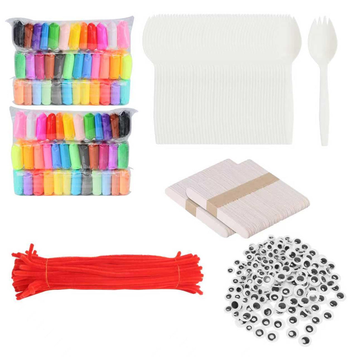 100 Pcs Fork Creativity Set Arts Crafts Supplies with - Zebrabox Official Imagery - 1