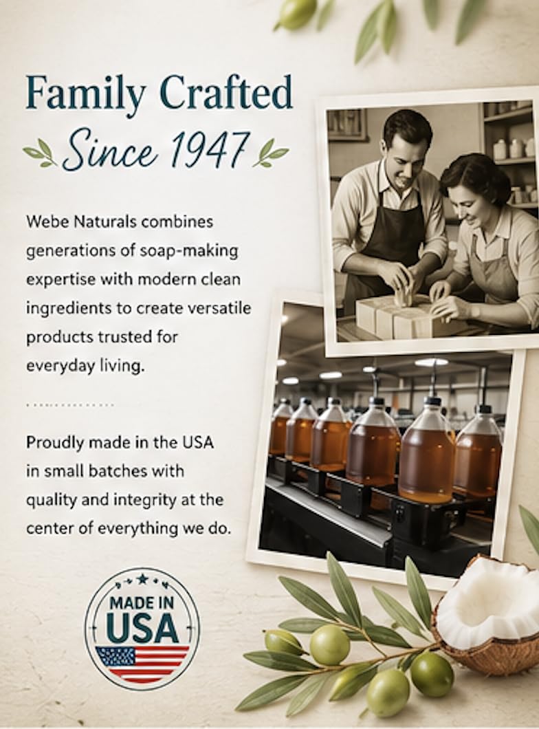 WEBE Naturals Pure Unscented Castile Soap Refill 64 Oz - WEBE Official Imagery - 5