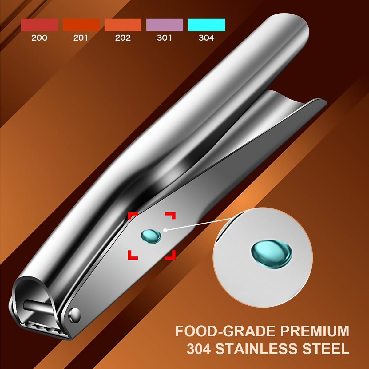 Stainless Steel Garlic Press Garlic Crusher Dishwasher Safe - KAITION Official Imagery - 8