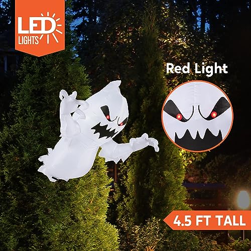 Joiedomi 4.5 FT Halloween Inflatable Ghost with Build-in LEDs, - Product Imagery