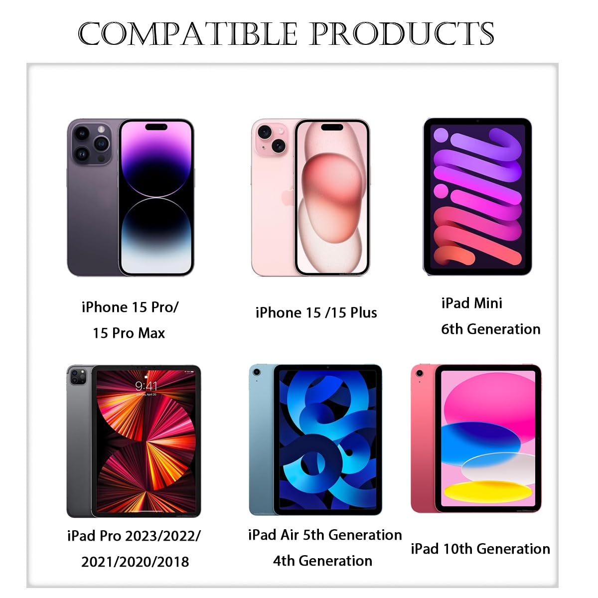 LIAUBN CarPlay USB cable for iPhone 17, 15, 16, iPad Air, Mini 6th Gen, USB A to USB C for car charging and connectivity.