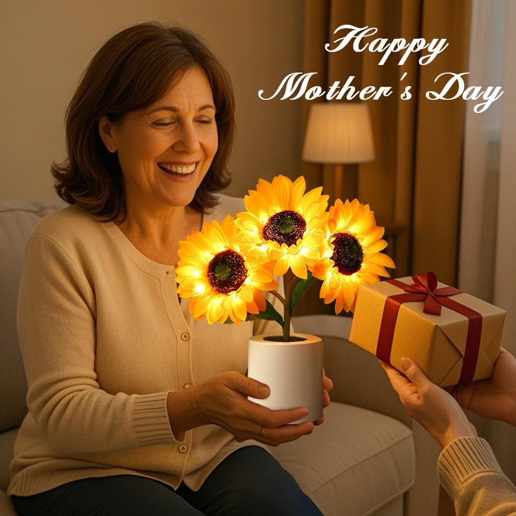 Lifnatty sunflower lamp gift for women, featuring a bright sunflower design, ideal for Mother's Day and birthday celebrations