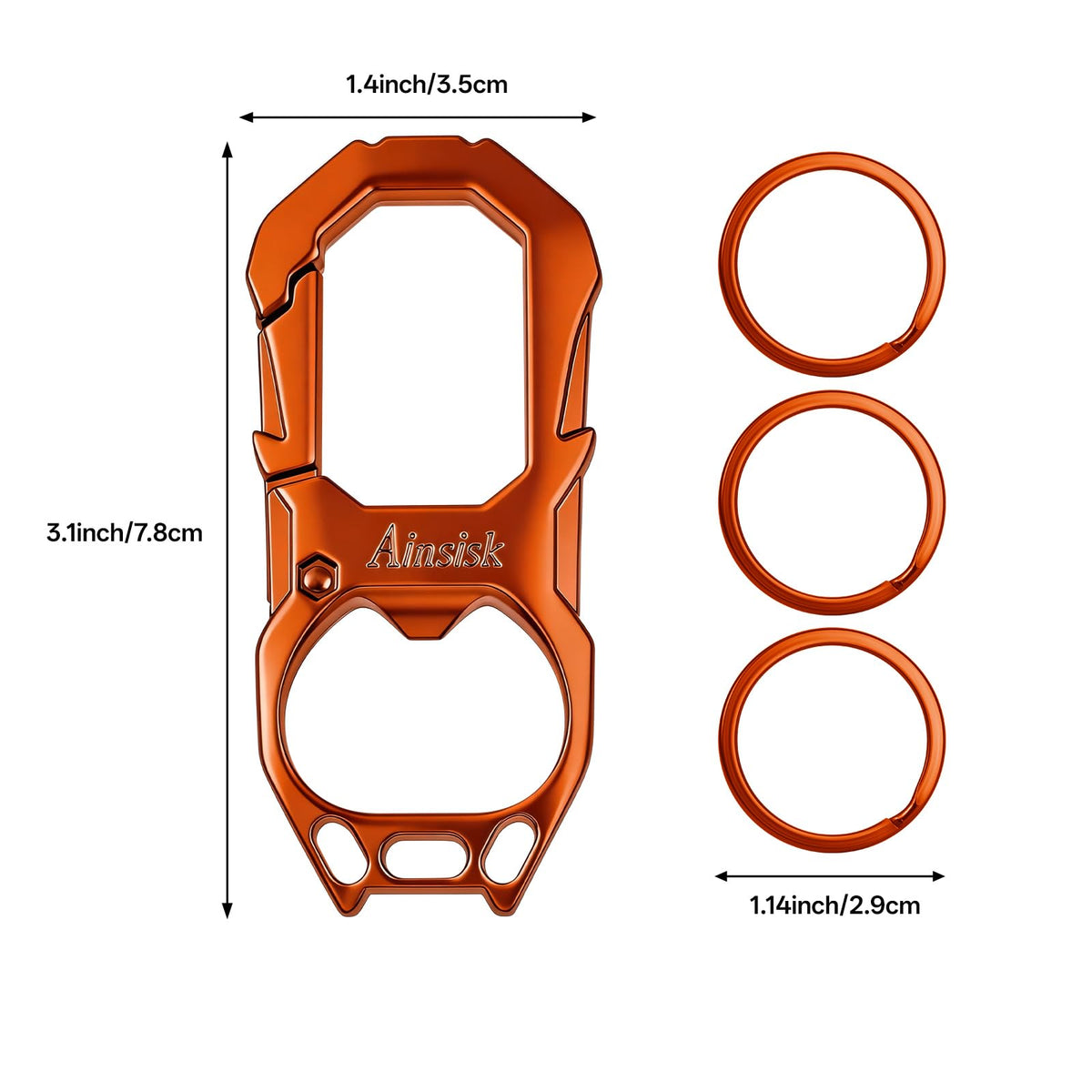 Carabiner Car Key Chains Bottle opener Tactical keychains - Ainsisk Official Imagery - 7