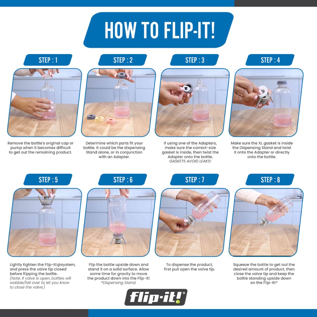 Flip-It! 2-Pack Premium Bottle Emptying Kit – No more wasted prod by Flip-It! - Angle View 8
