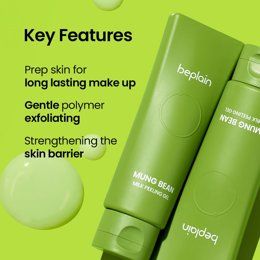 beplain Mung Bean Milk Peeling Gel, Hyaluronic Acid Exfoliator, 4.05 fl oz - beplain Official Product View 3