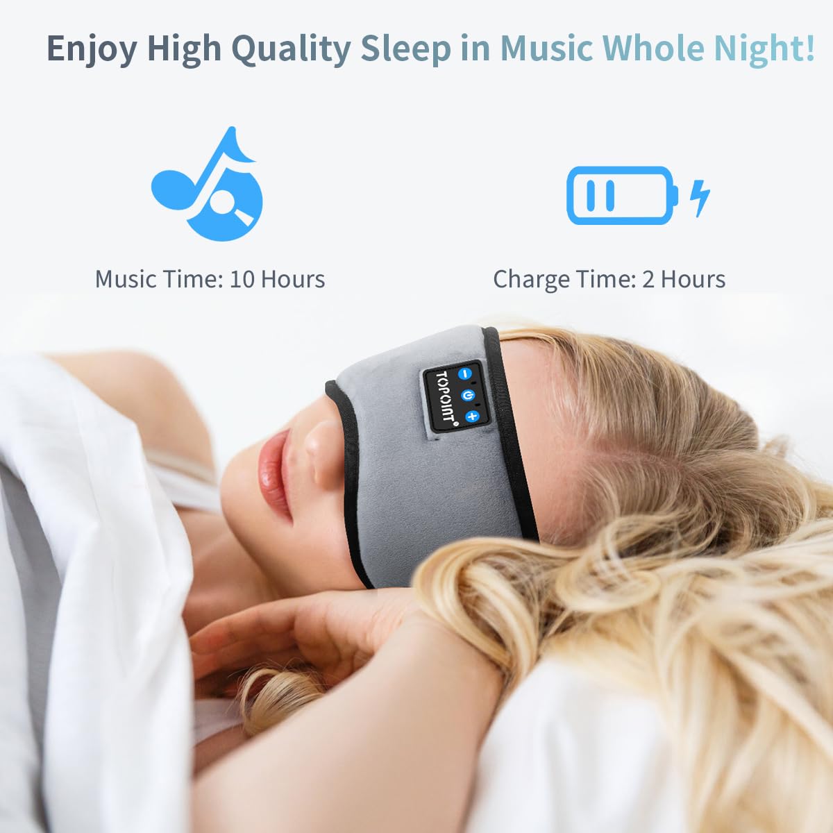 TOPOINT Sleep Mask with Headphones Bluetooth 5.4 Wireless, Sleep - TOPOINT Official Product View 5