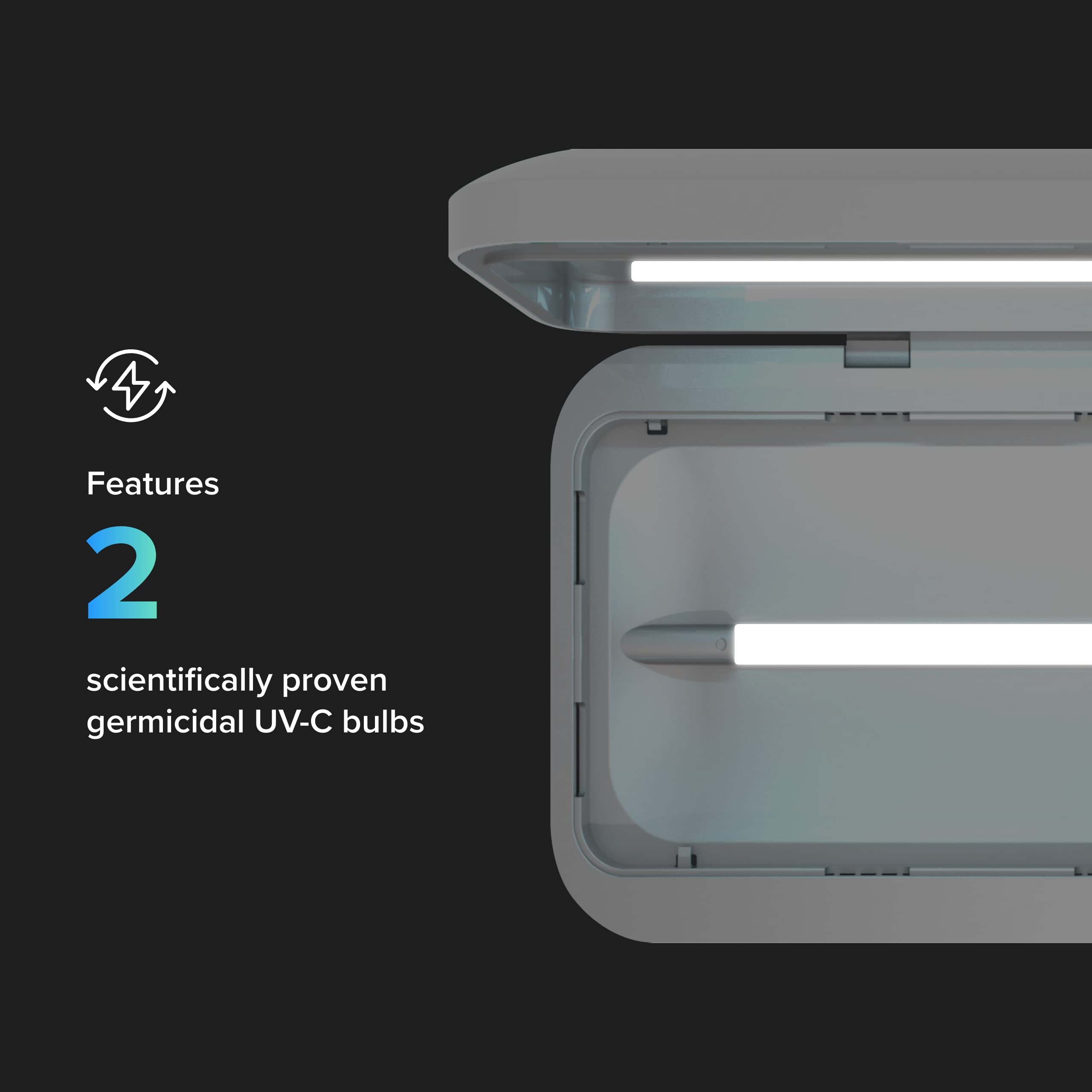 3 UV Phone Sanitizer Box Dual Charger Patented 360 UVC White - PhoneSoap Official Imagery - 7