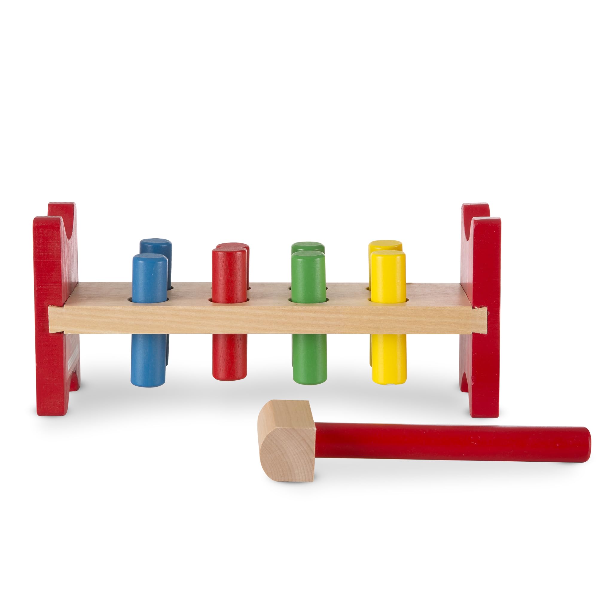 Melissa &amp; Doug Deluxe Wooden Pound-A-Peg Toy with Hammer - 4.6               4.6 out of 5 stars