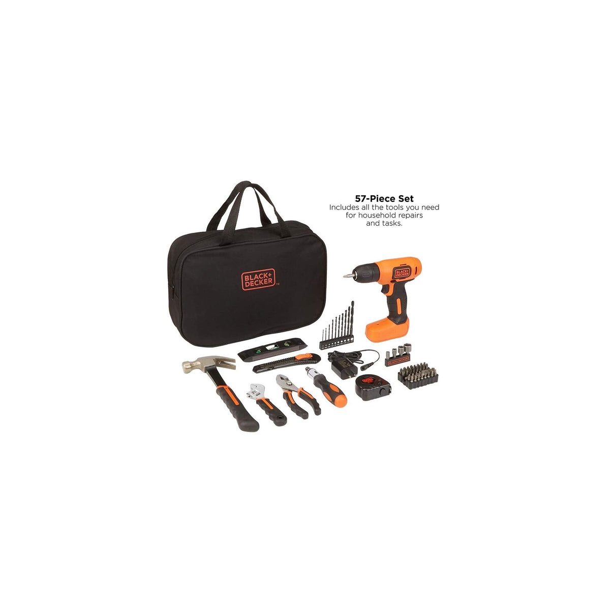BLACK DECKER 8V MAX 57 Piece Cordless Drill and Household - Premium Selection Official Imagery - 4