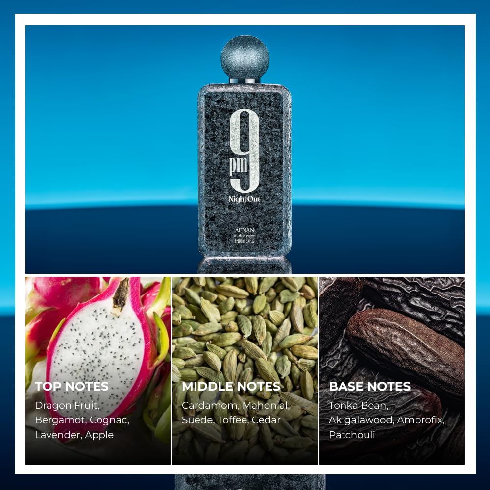 Afnan 9 PM Night Out Unisex Extrait de Parfum 3 4 Fl Oz - Afnan Official Imagery - 4