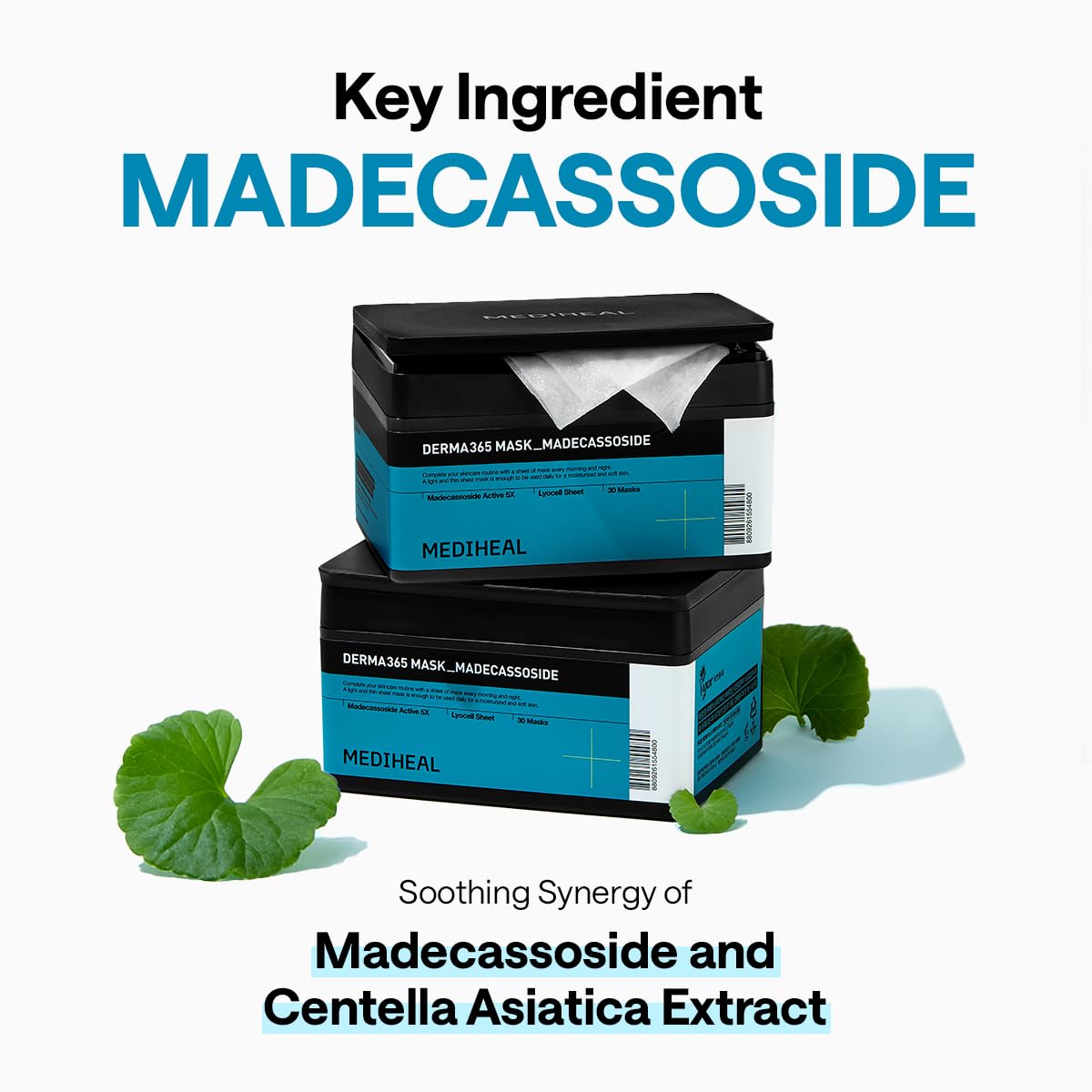 MEDIHEAL Madecassoside Derma 365 Daily Face Mask (30 EA) for - MEDIHEAL