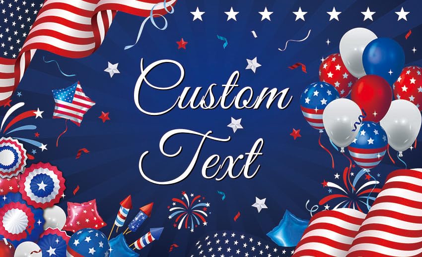 AIBIIN Personalized Customization 8x6ft Banner Birthday 4th of - Product Imagery