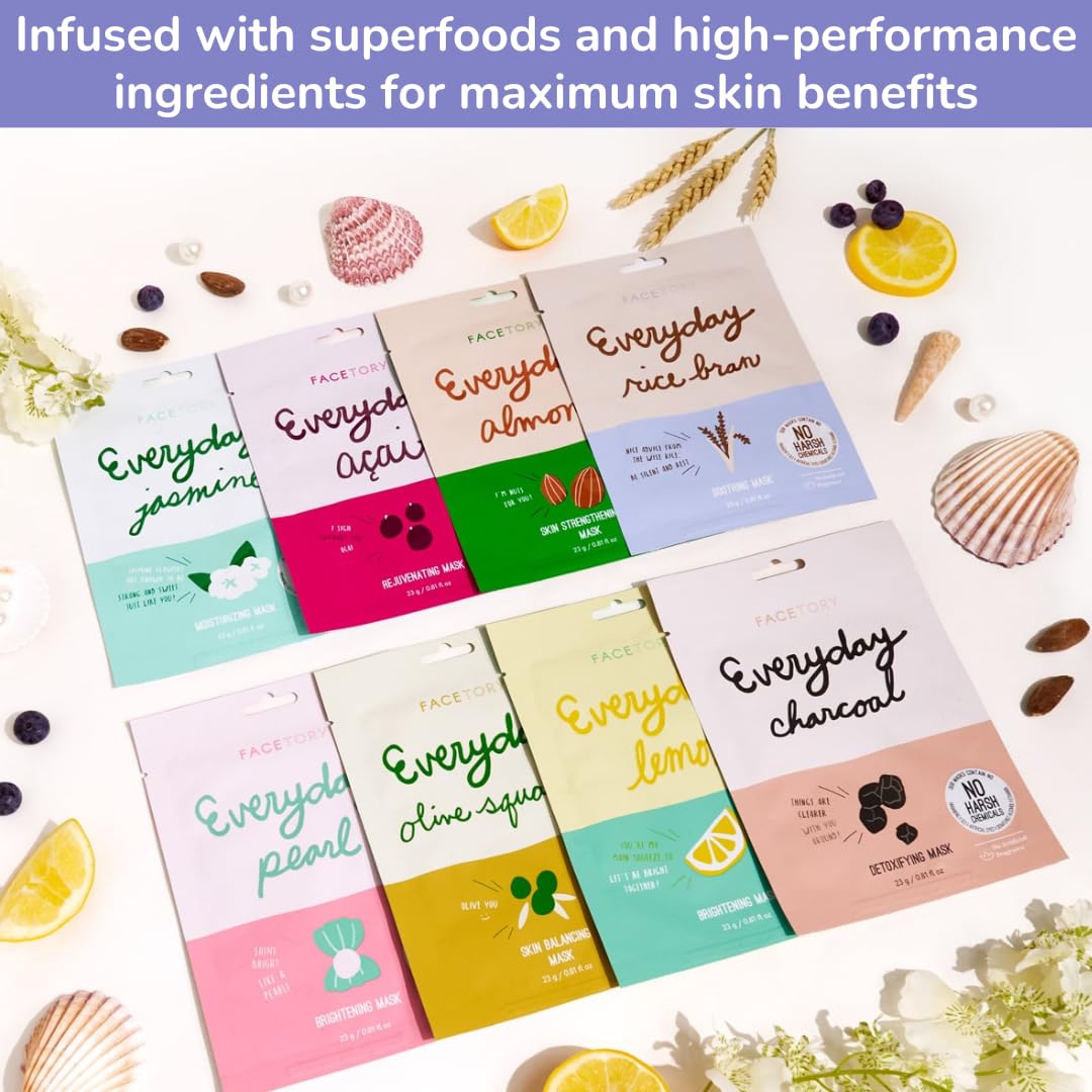 FACETORY Everyday 8 Korean Face Mask Variety Pack Hydrate - FACETORY Official Product Imagery - 7