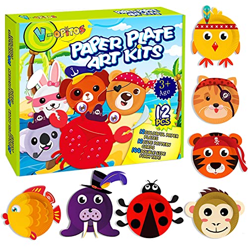 V-Opitos 12 Pack Paper Plate Arts and Crafts Kits for Kids - Product Imagery